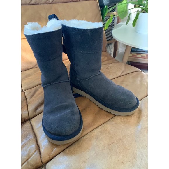 Koolabura Blue UGGS 6 bow sheep wool lined fleece roll down - Picture 8 of 9